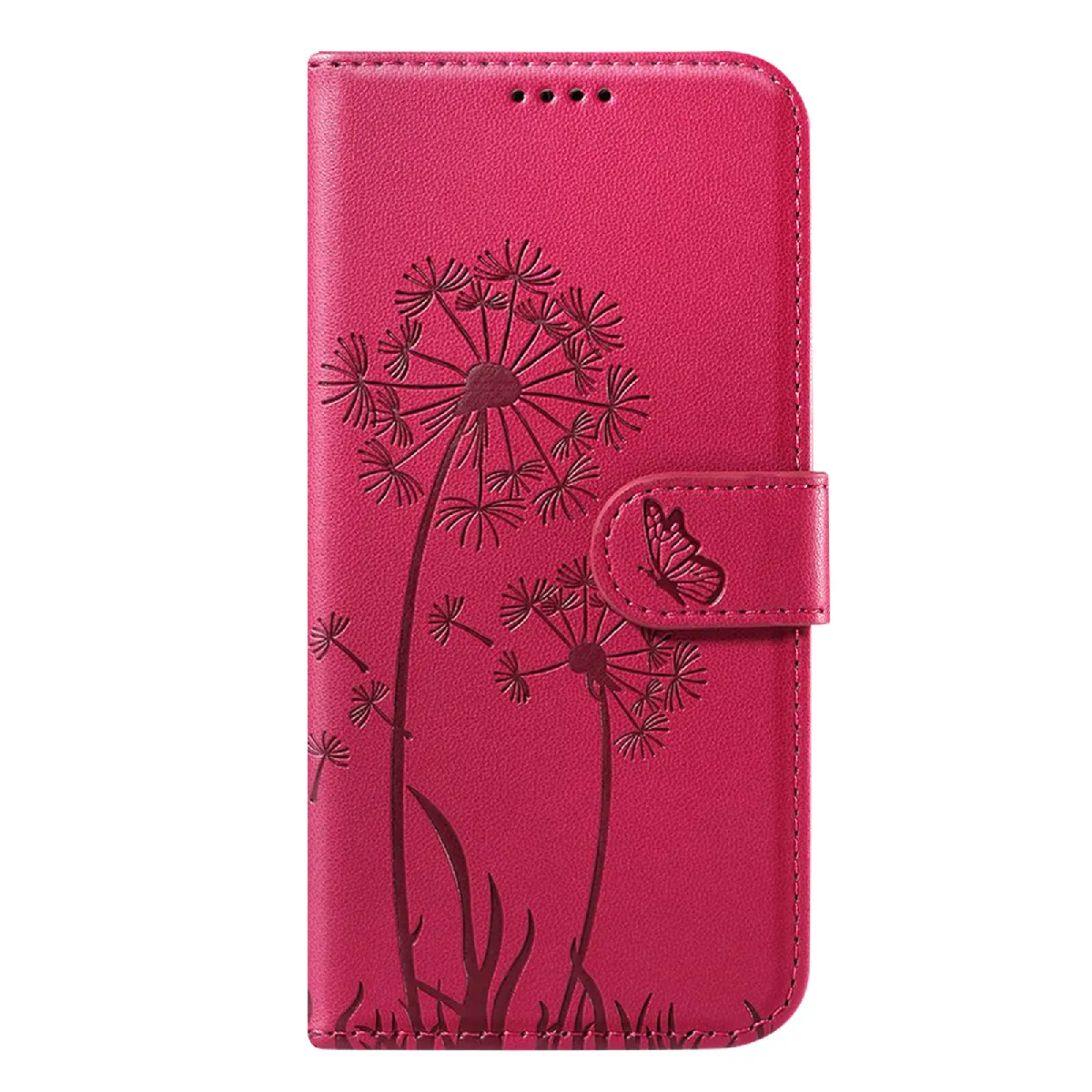 Étui Portefeuille Pour Iphone 17e Premium Design Fleurs Papillon Rouge Zanaé