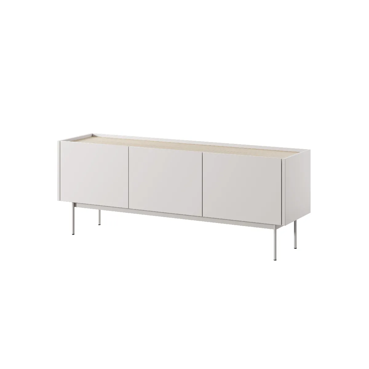 Meuble tv: Cachemire, TOP: Chêne Linea, 144 x 55 x 37 cm