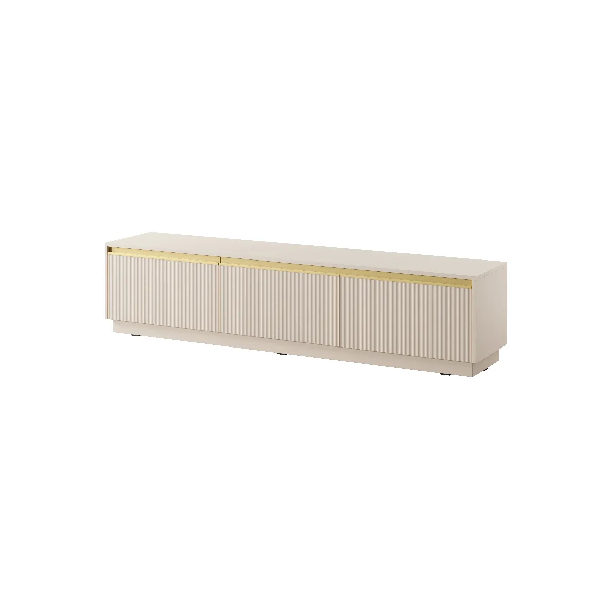 Meuble TV: 3 Portes, 3 Étagères, Beige Sable, 181,5 X 42 Cm X 39 Cm