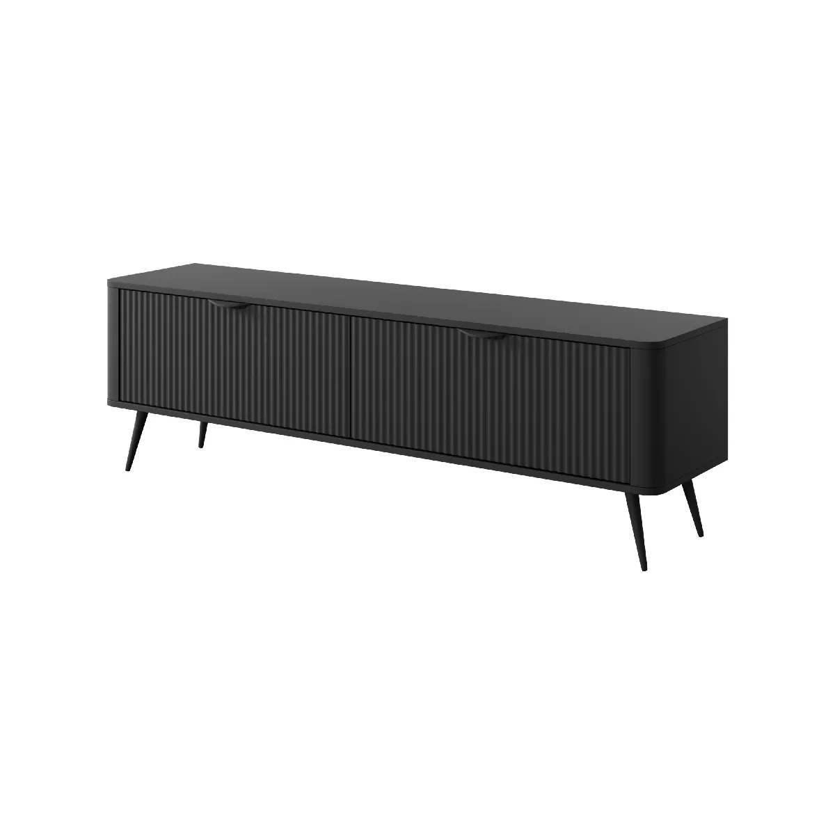 Meuble TV: Noir, 163,2 x 38 x 51,2 cm