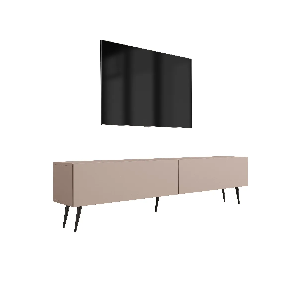Meuble TV, Brun Caramel, 170 x 52 x 32 cm jambes noires