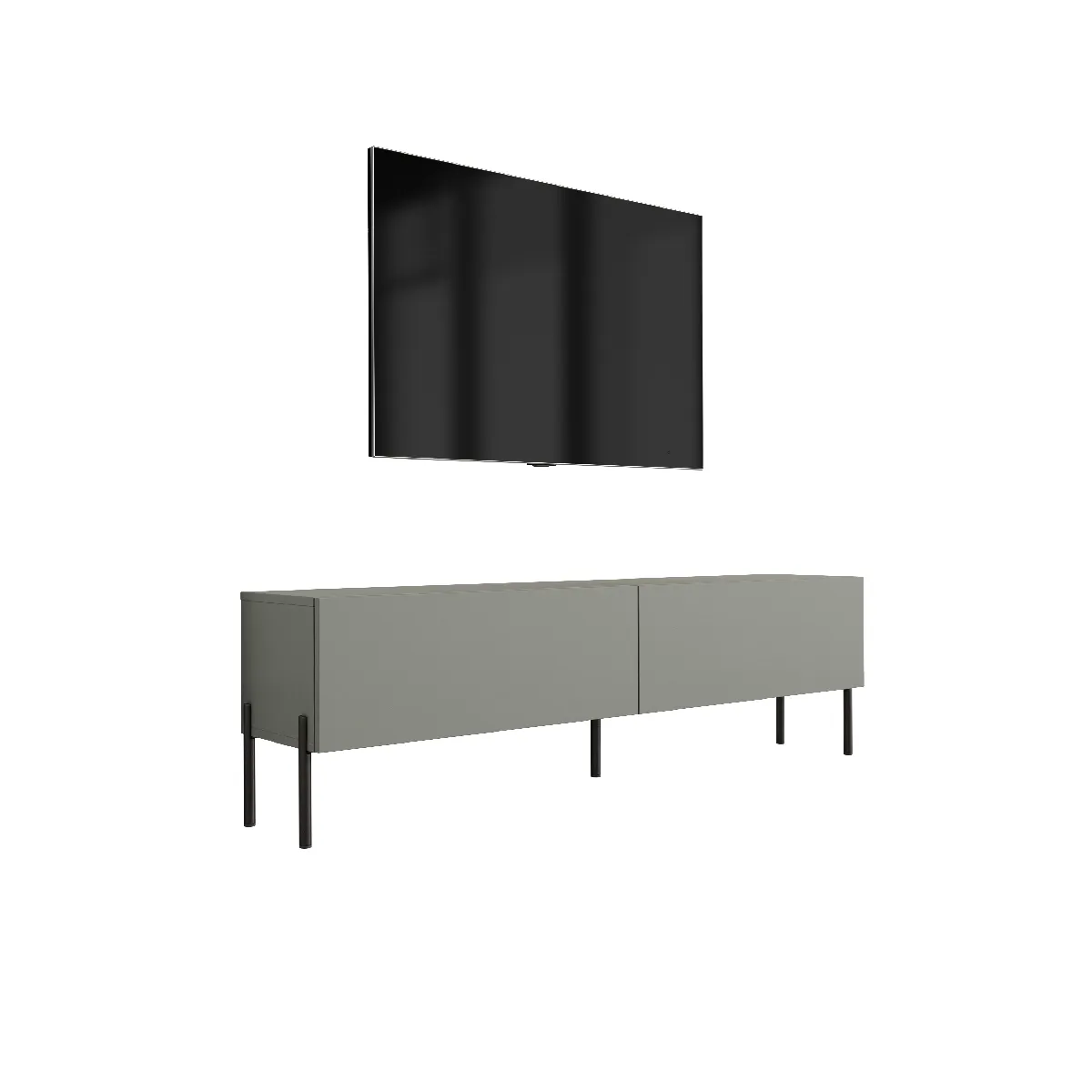 Meuble TV, Aloès, 140 x 52 x 32 cm jambes noires