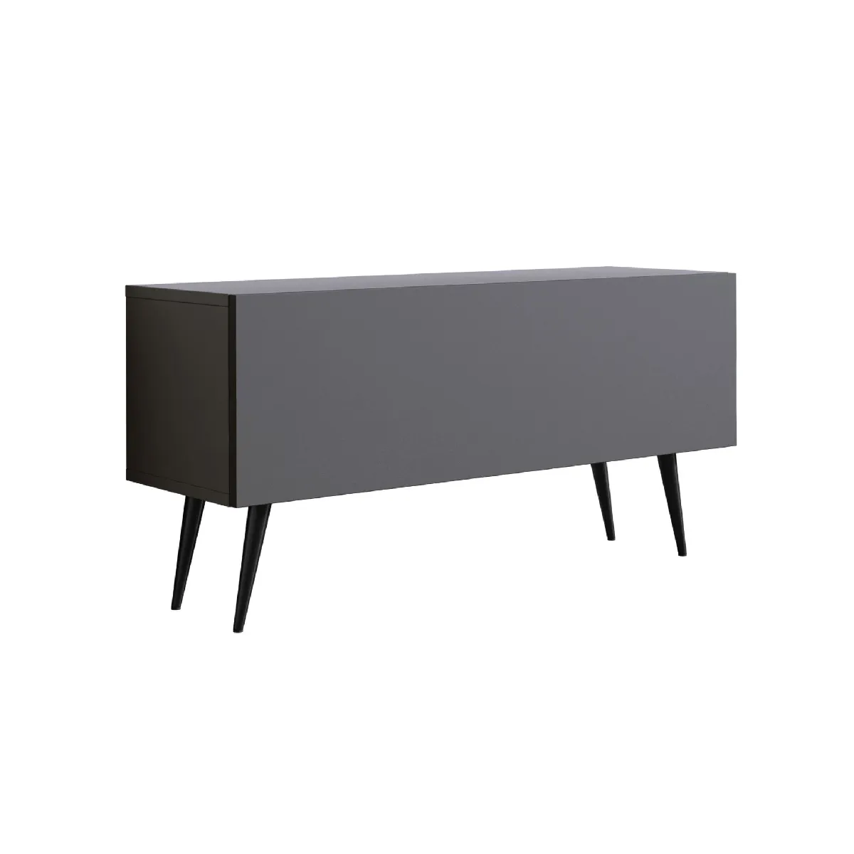 Meuble TV: Grey, Pieds Noirs, 100 x 52 x 32 cm