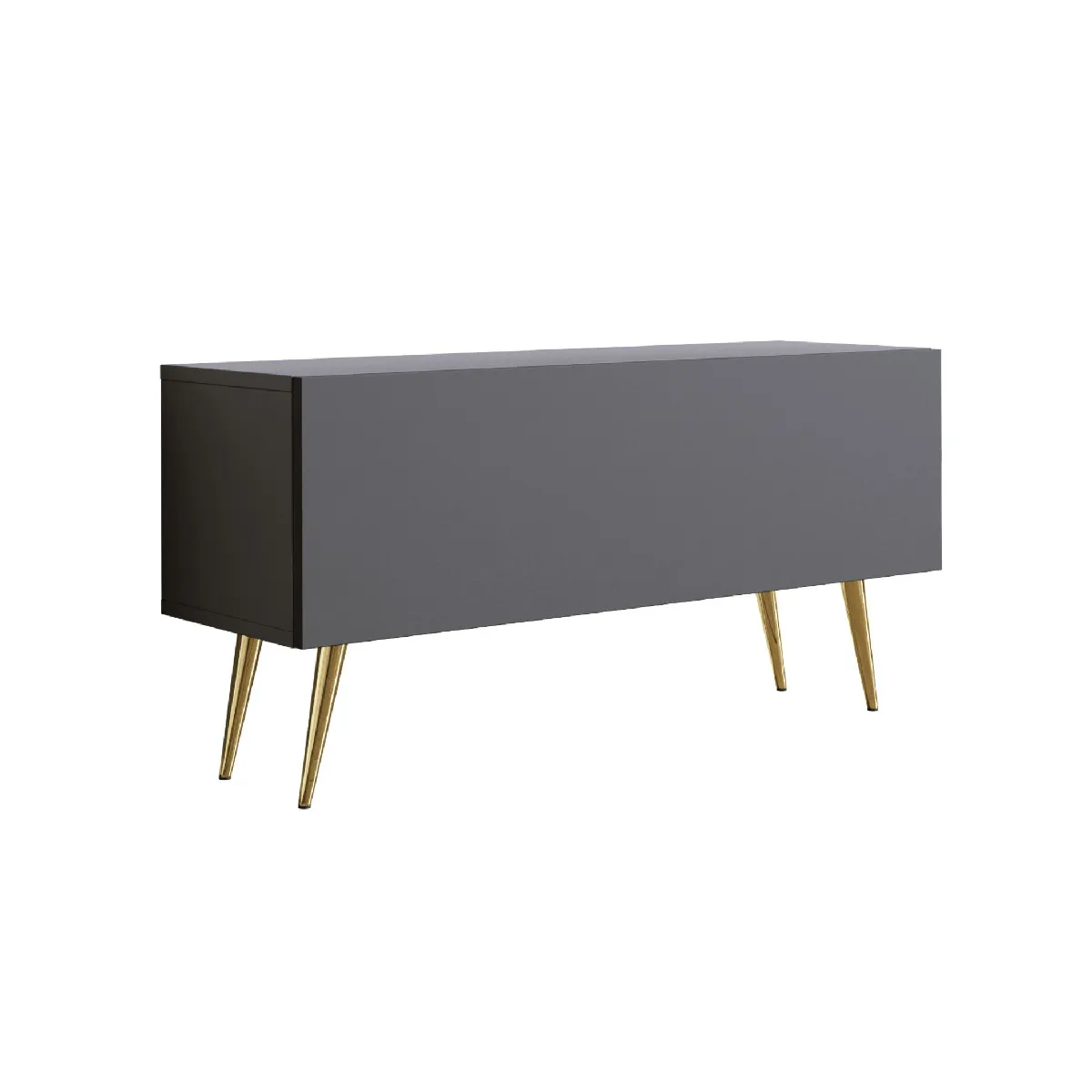 Meuble TV: Grey, Pieds Dorés, 100 x 52 x 32 cm