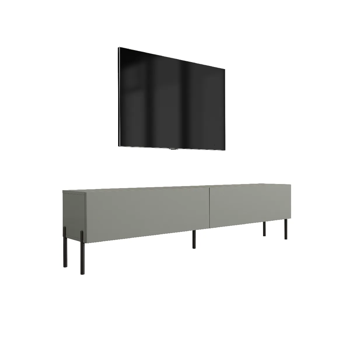 Meuble TV, Aloès, 170 x 52 x 32 cm jambes noires