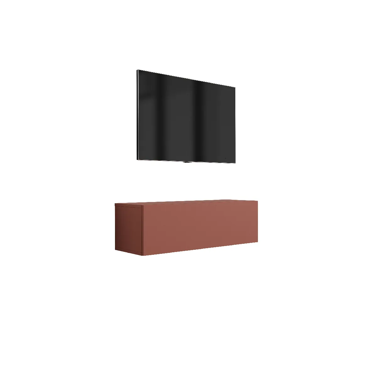 Meuble TV, Rouge Brique, 100 x 34 x 32 cm