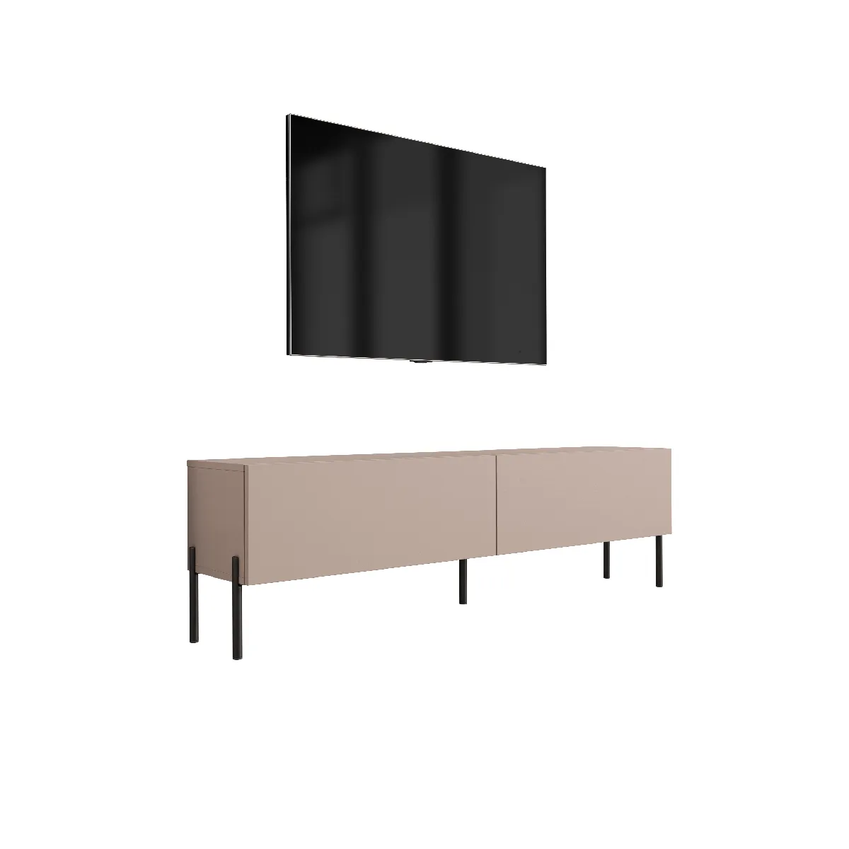 Meuble TV, Brun Caramel, 140 x 52 x 32 cm jambes noires