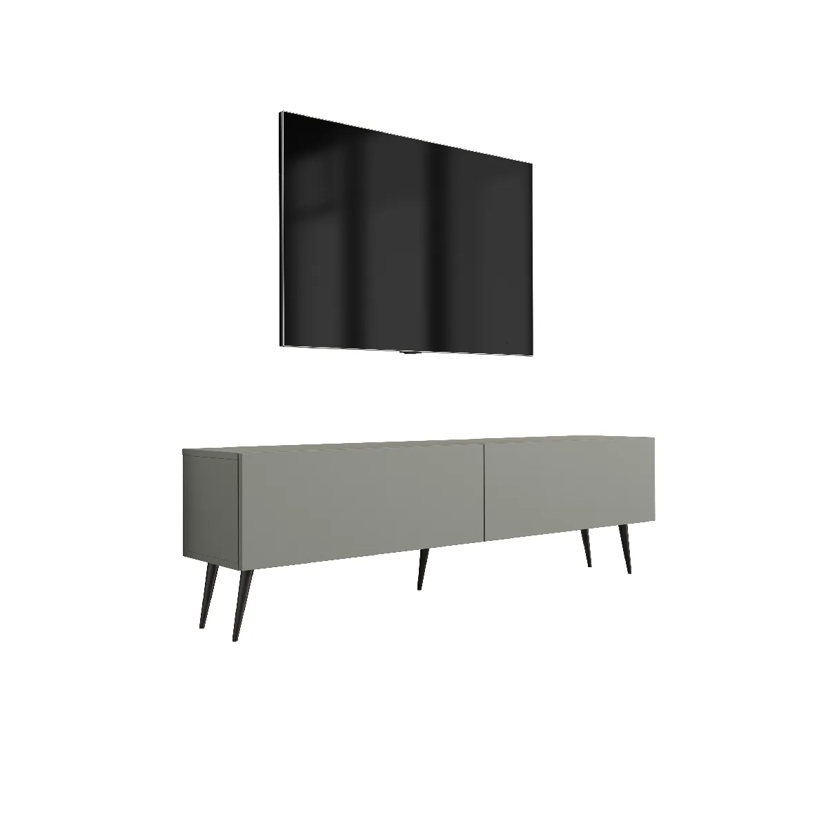 Meuble TV, Aloès, 140 x 52 x 32 cm jambes noires
