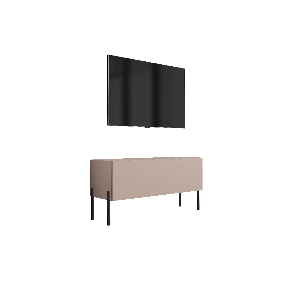 Meuble TV, Brun Caramel, 100 x 52 x 32 cm, jambes noires
