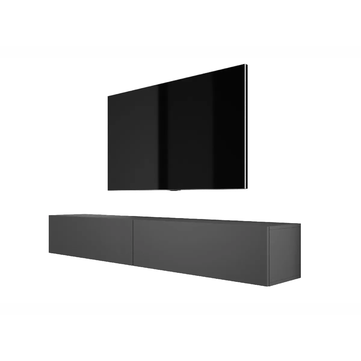 Meuble TV Suspendu, (2 X 100) X 34 X 32 Cm, Grey