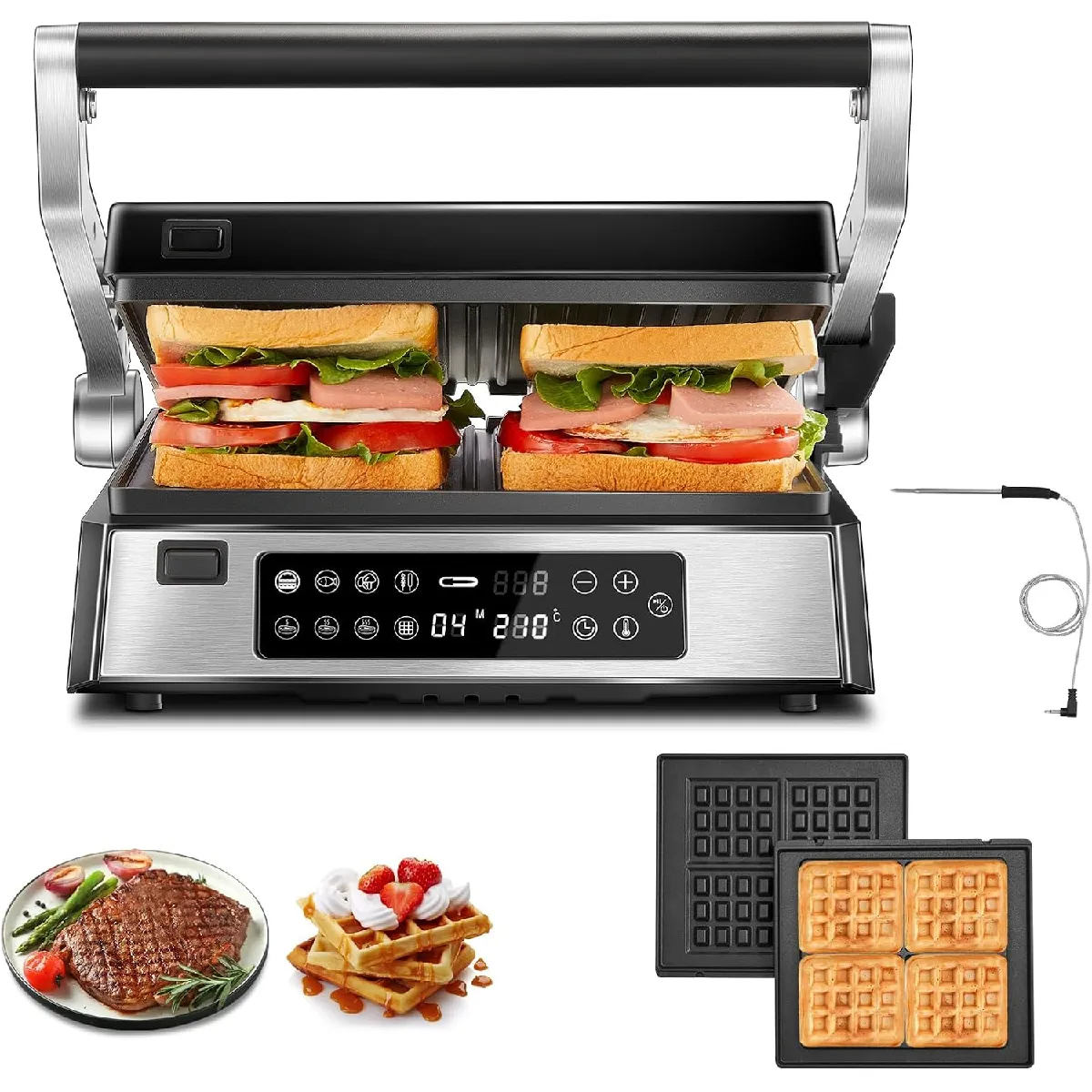 Grill 4-en-1 2200w Plaques Interchangeables
