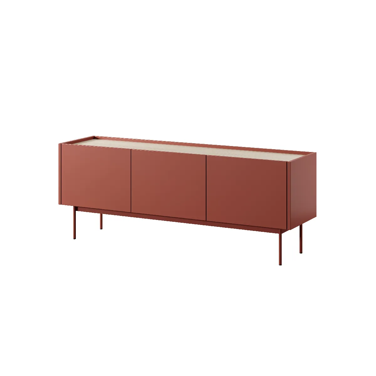 Meuble tv: Brique, TOP: Chêne Linea, 144 x 55 x 37 cm