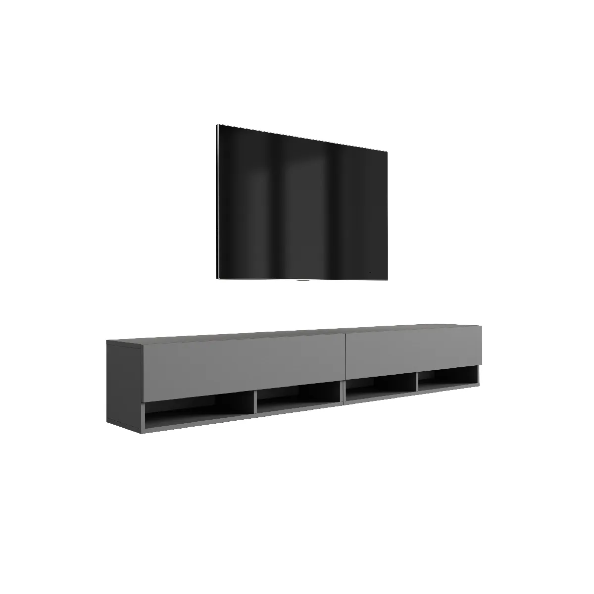 Meuble TV 200 (2 x 100) cm Grey, 200 x 32 x 52 cm