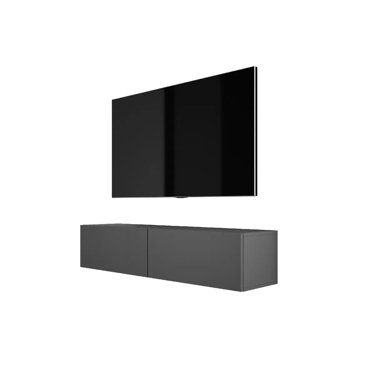 Meuble TV Suspendu, 140 X 34 X 32 Cm, Grey