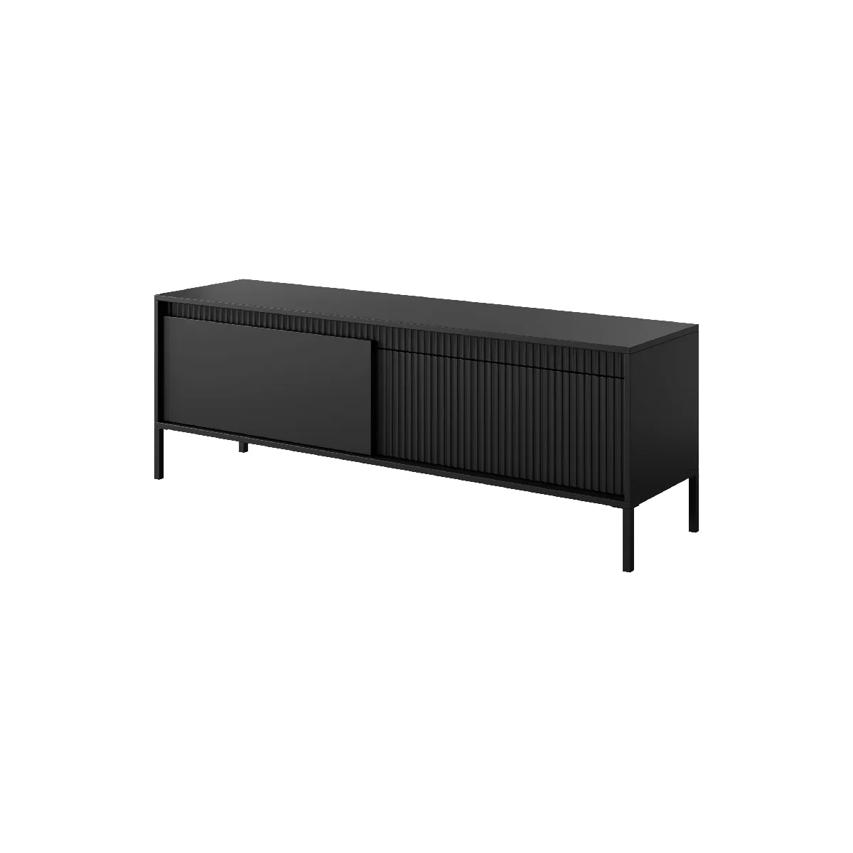 Meuble TV: 2 Portes, Noir,153,5 X 39,5 X 53,4 Cm