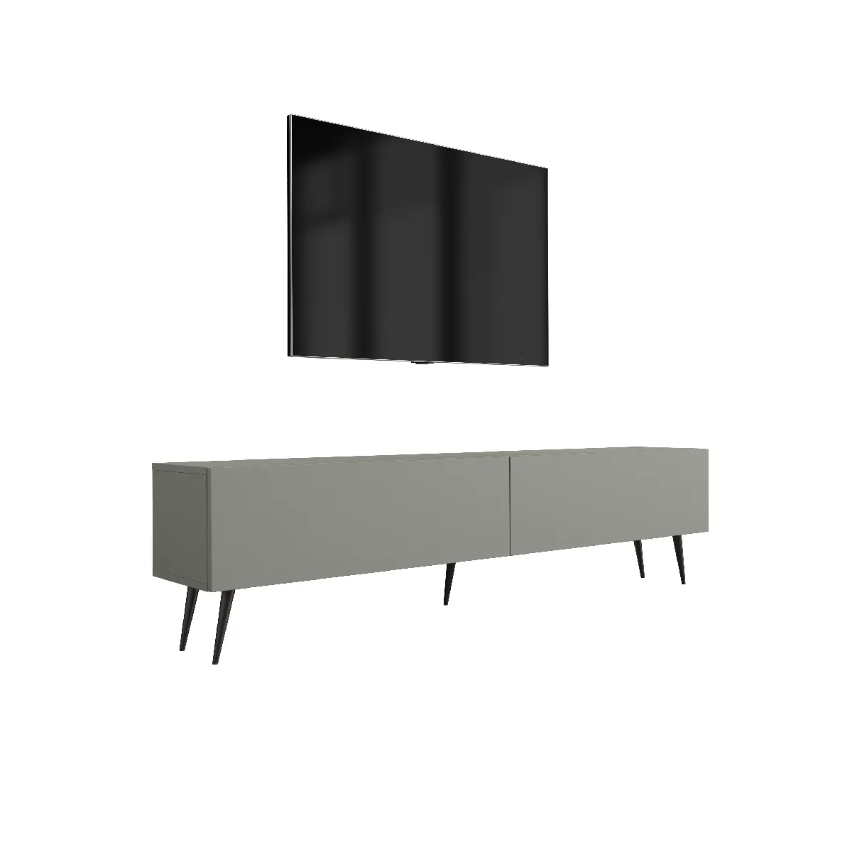 Meuble TV, Aloès, 170 x 52 x 32 cm jambes noires