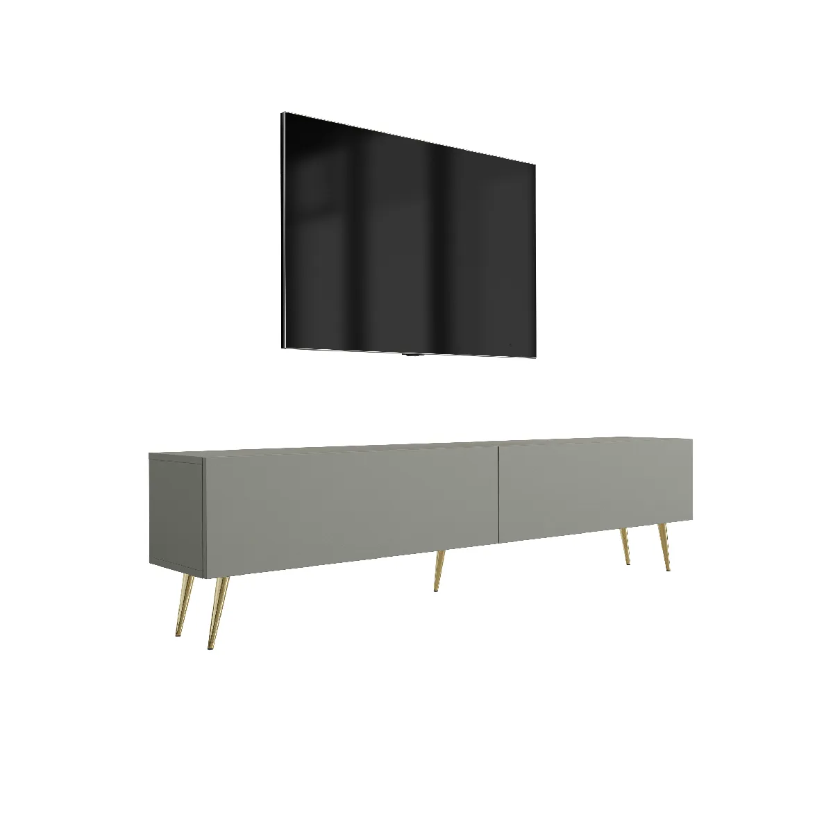 Meuble TV, Aloès, 170 x 52 x 32 cm Jambes dorées