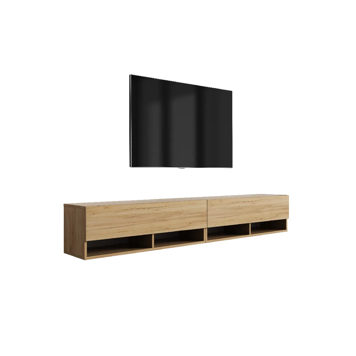 Meuble TV 200 (2 x 100) cm Chêne Craft, 200 x 32 x 52 cm