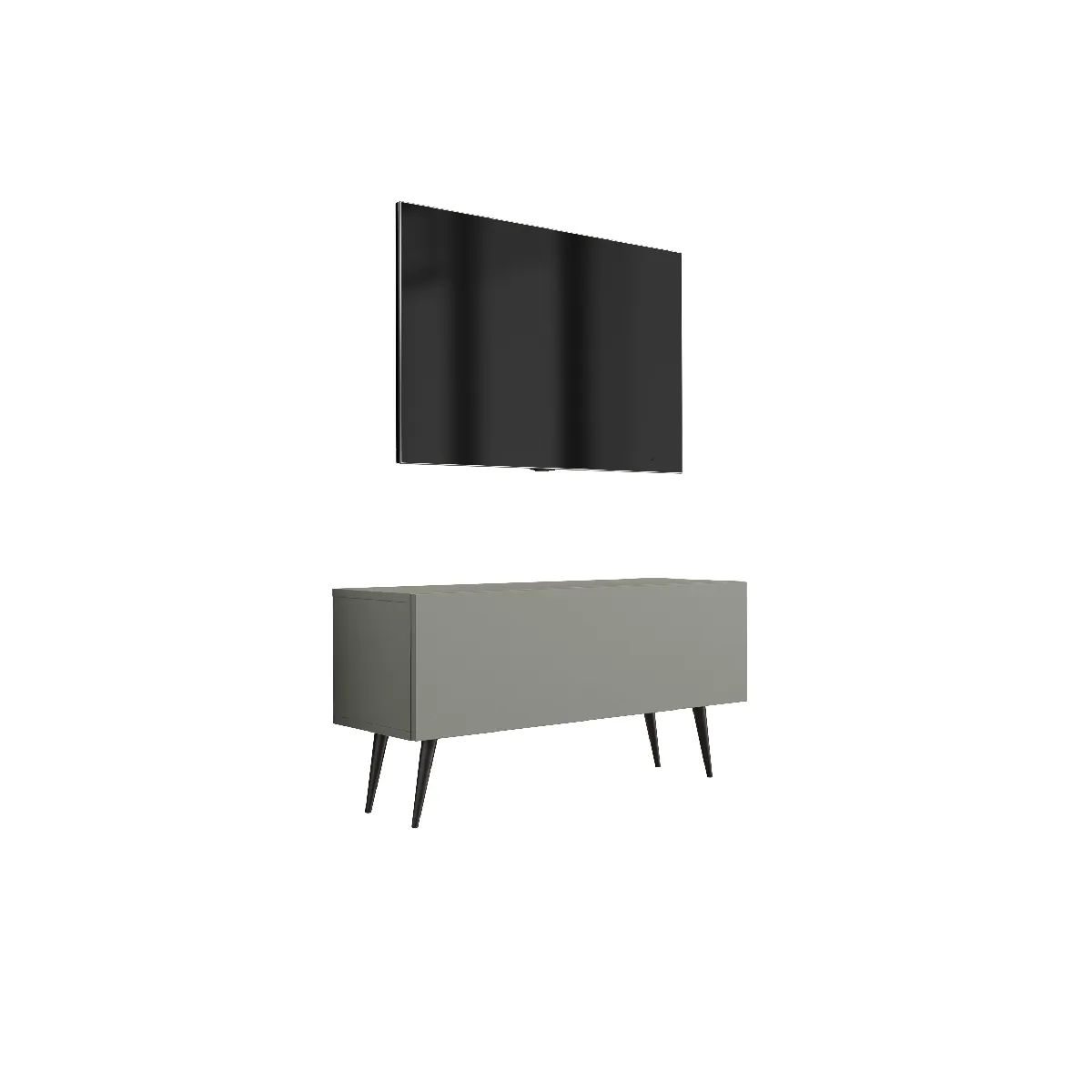 Meuble TV, Aloès, 100 x 52 x 32 cm, jambes noires