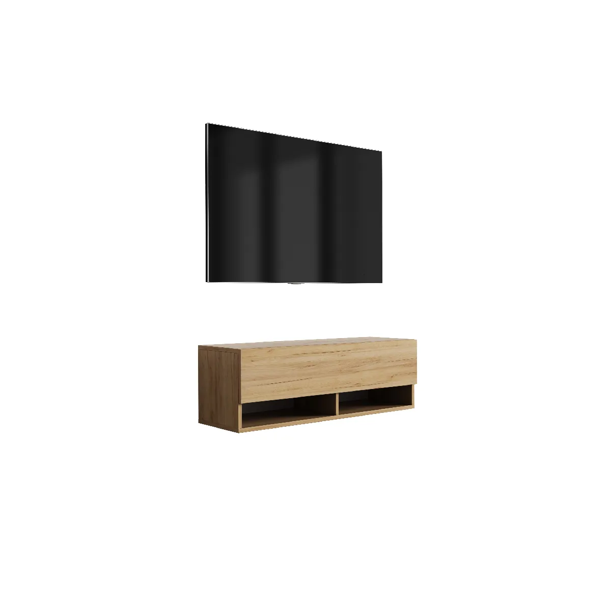 Meuble TV 100 cm Chêne Craft, 100 x 32 x 34 cm