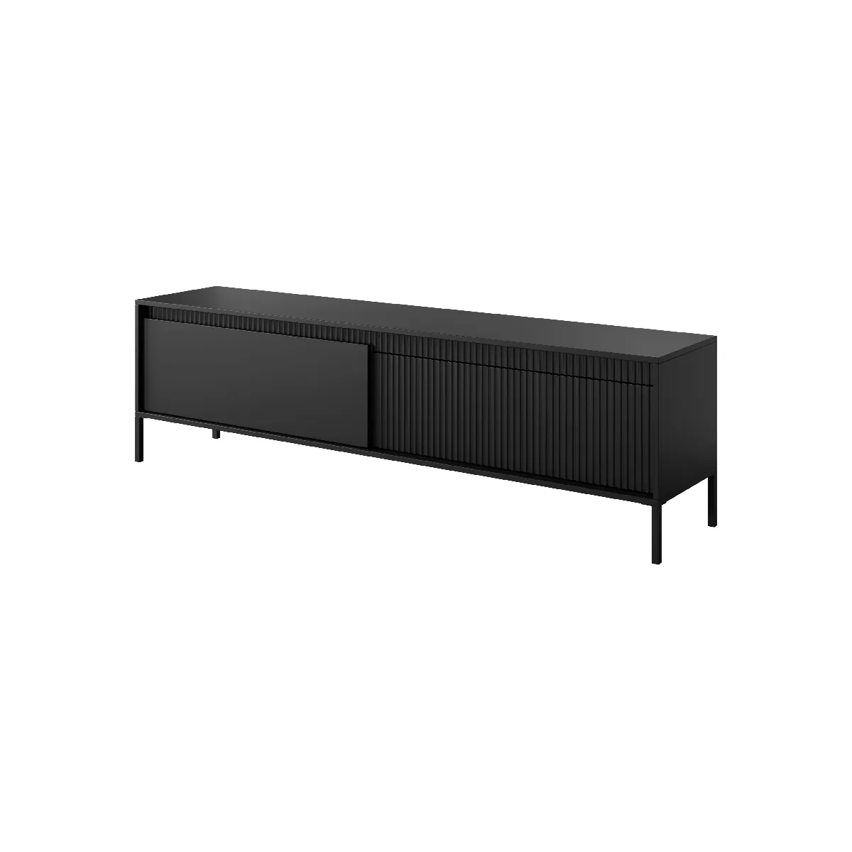 Meuble TV: 2 Portes, Couleur Du Meuble: Noir, 187,1 X 39,5 X 53,4 Cm