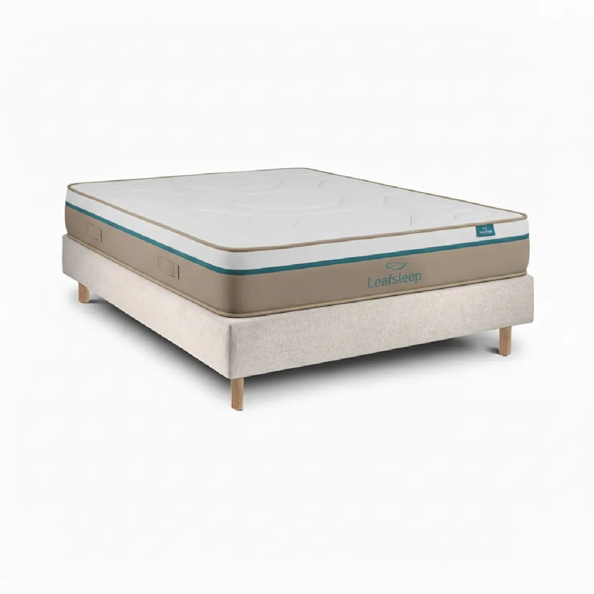 Ensemble Spring Visco Et Sommier Pearl - Lit Et Matelas 200 X 80 Cm Leafsleep