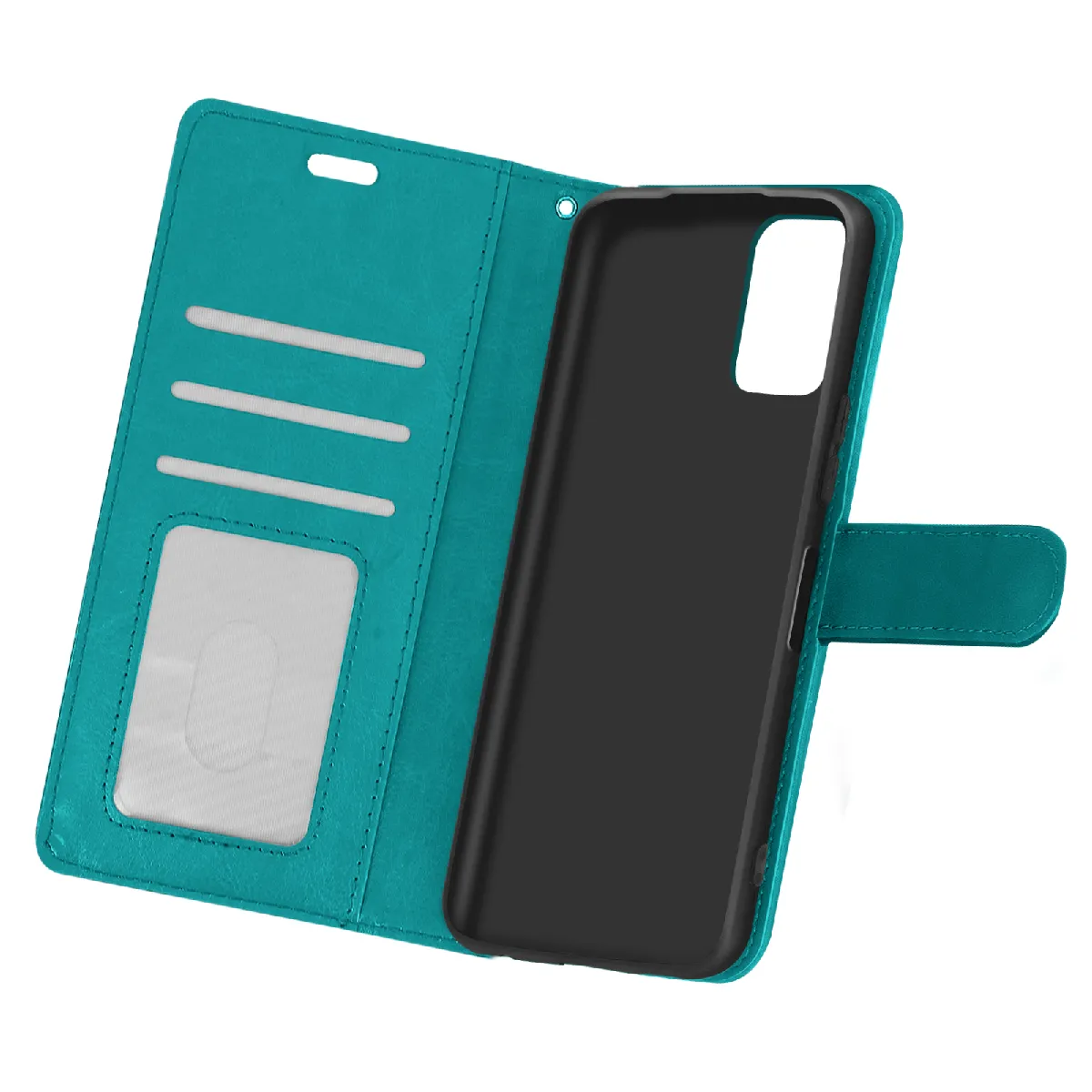 Étui Pour Redmi Note 10s/note 10 Vintage Porte-carte Fonction Support Bleu Turquoise