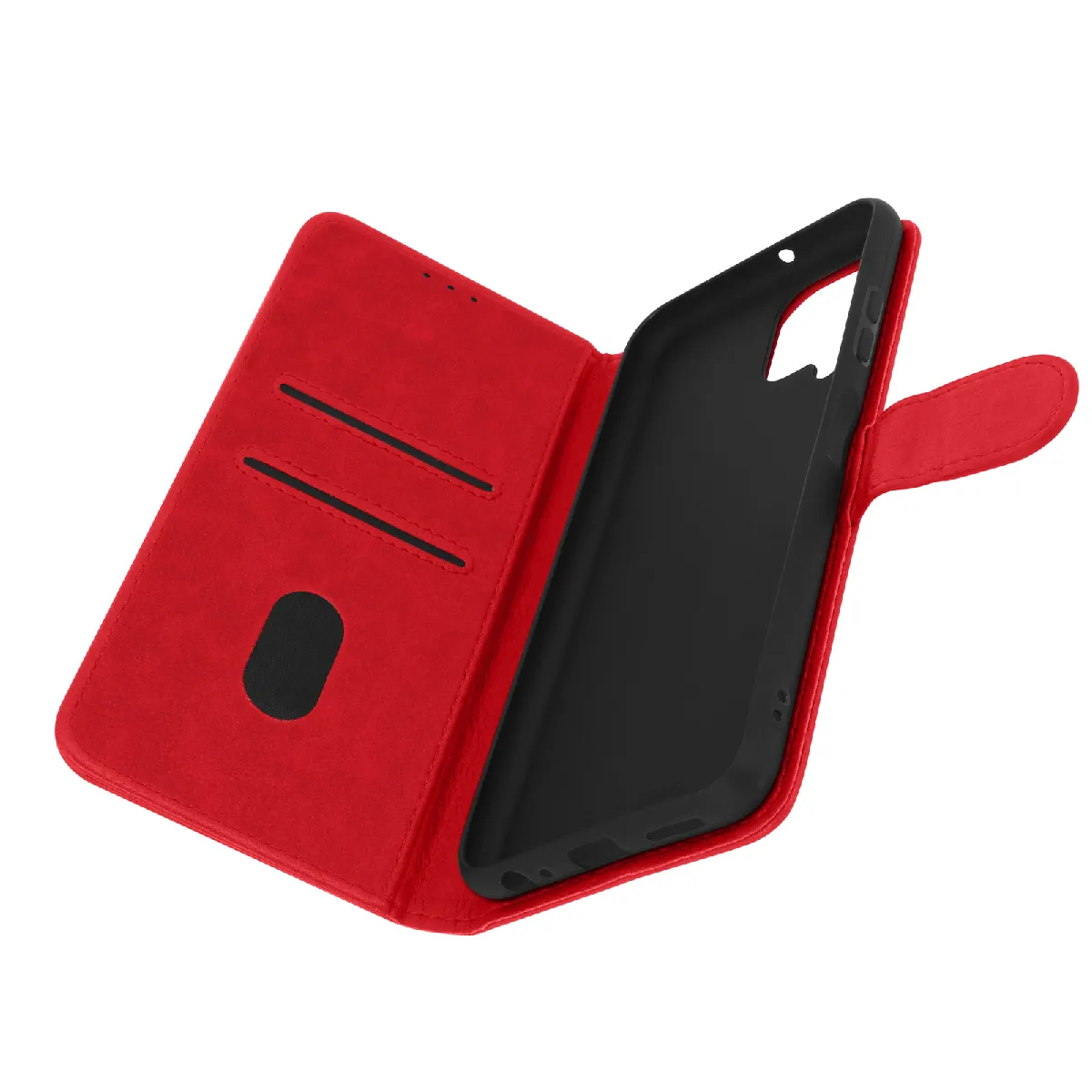 Étui Pour Samsung Galaxy A22 Protection Avec Porte-carte Fonction Support Rouge