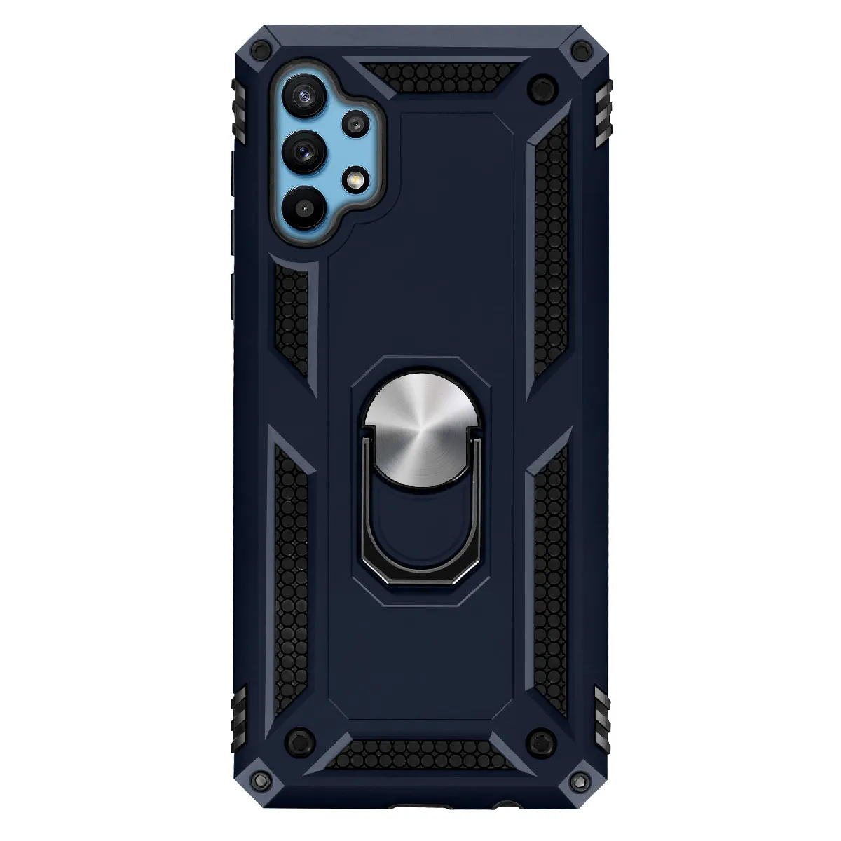 Coque Pour Samsung Galaxy A32 Antichoc Bi-matière Bague Support Vidéo Bleu