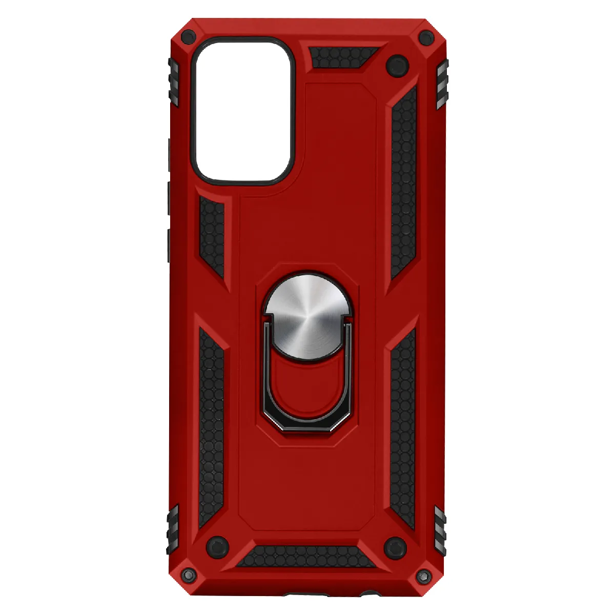 Coque Pour Samsung Galaxy A02s Antichoc Bi-matière Bague Support Vidéo Rouge