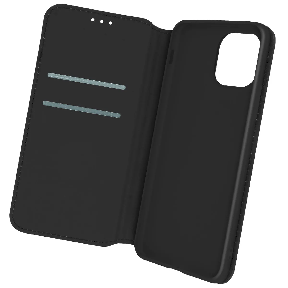 Housse Folio Pour Iphone 12 Et 12 Pro Portefeuille Fonction Support Vidéo Noir