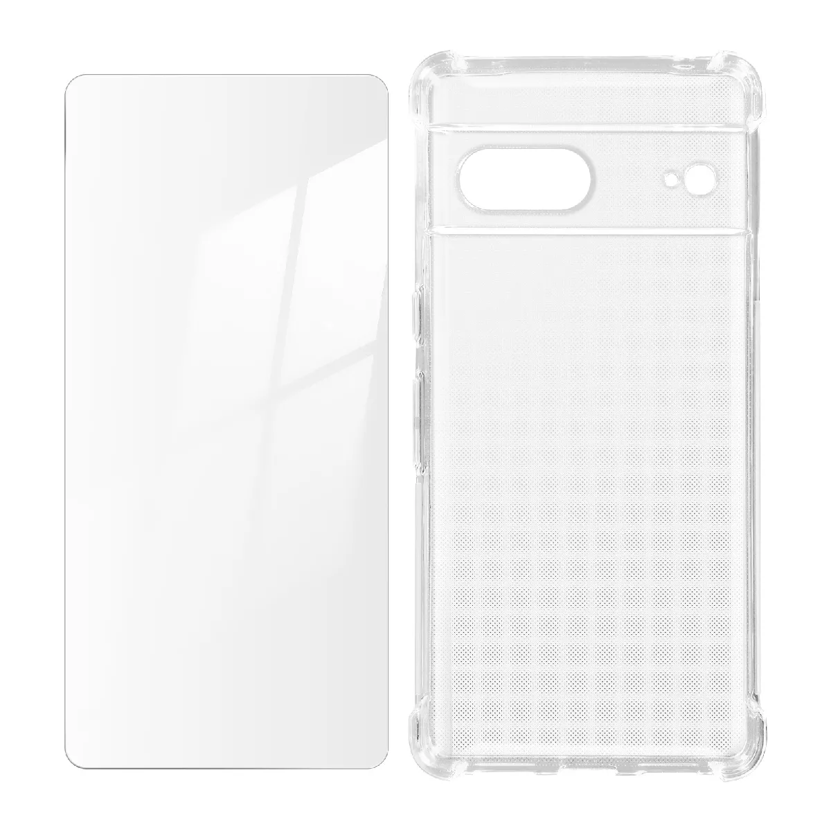 Pack Protection Google Pixel 7 Coque Renforcée + Verre Trempé Transparent