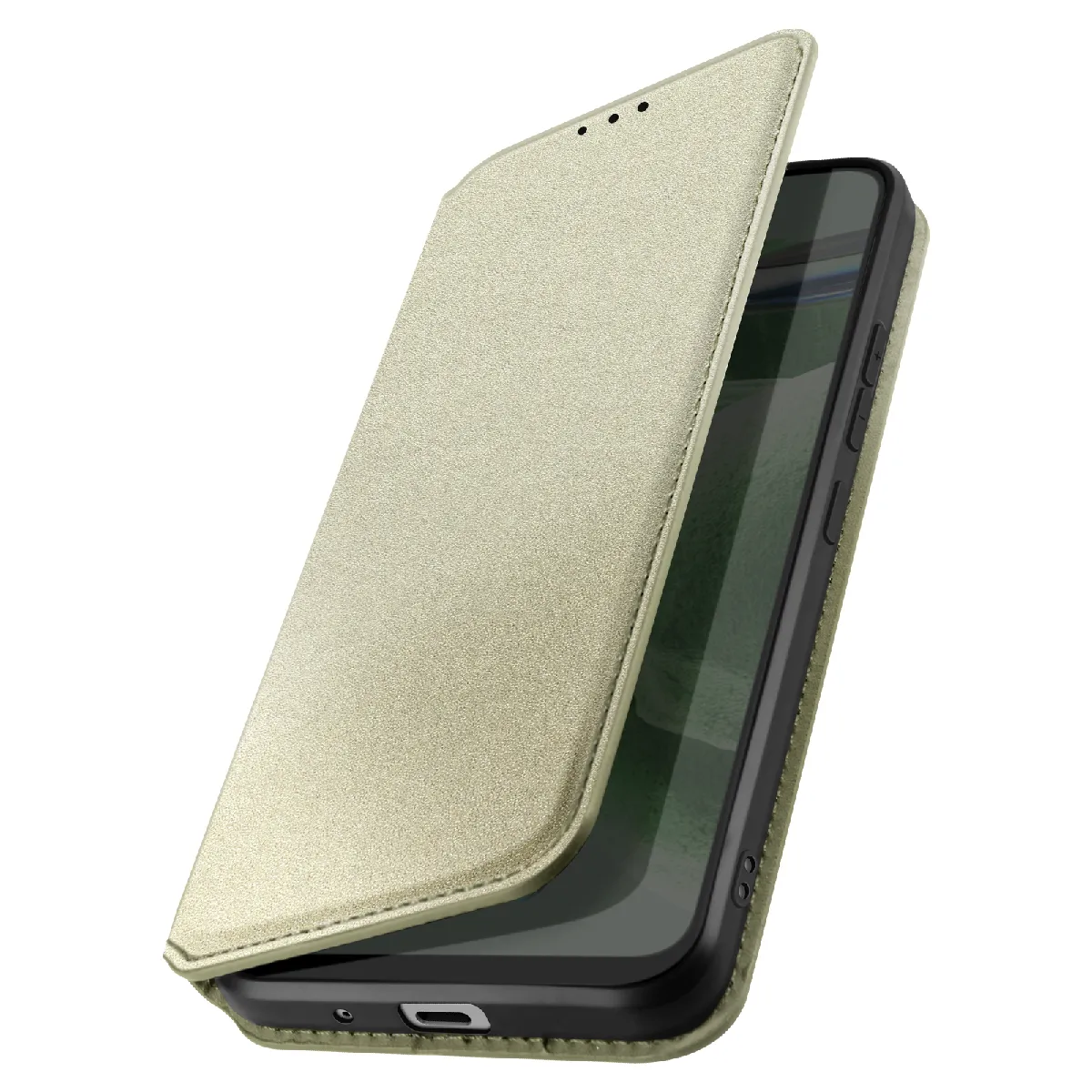 Étui Pour Samsung Galaxy S21 Fe Porte-carte Support Vidéo Clapet Magnétique Dorée
