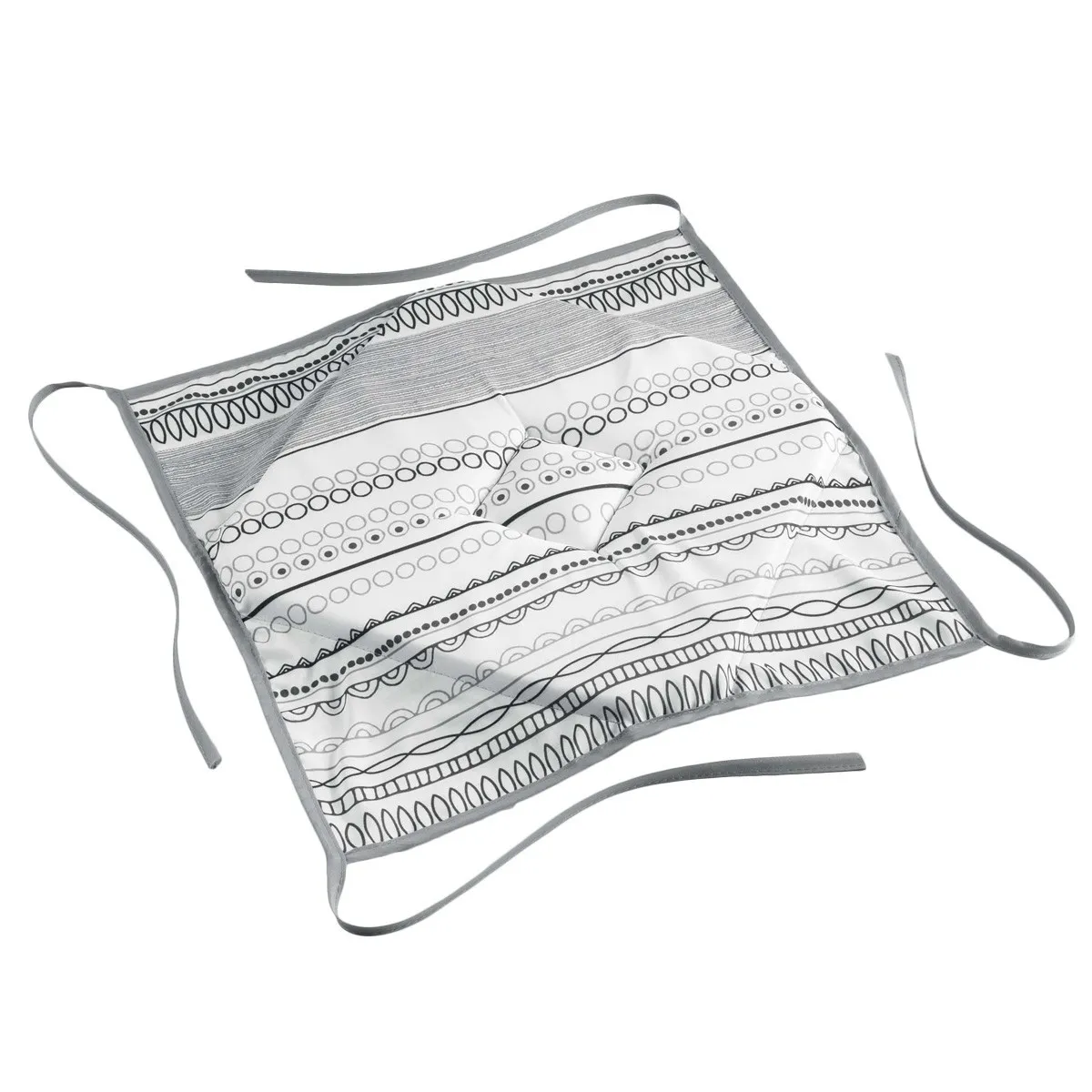 Galette De Chaise "analea" 36x36cm Noir & Blanc