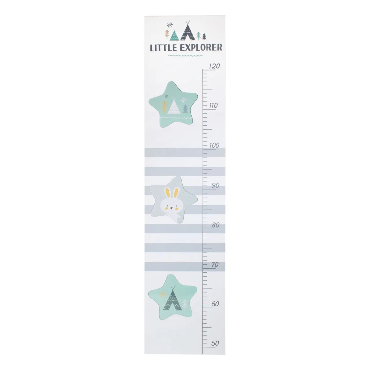 Toise Murale - ÉTOILES - Motifs Étoile - Graduations - Blanc et Bleu