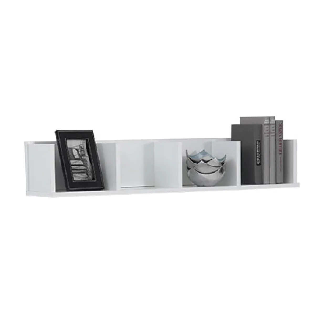 Fmd Étagère Murale Avec 4 Compartiments 92x17x16,5 Cm Blanc