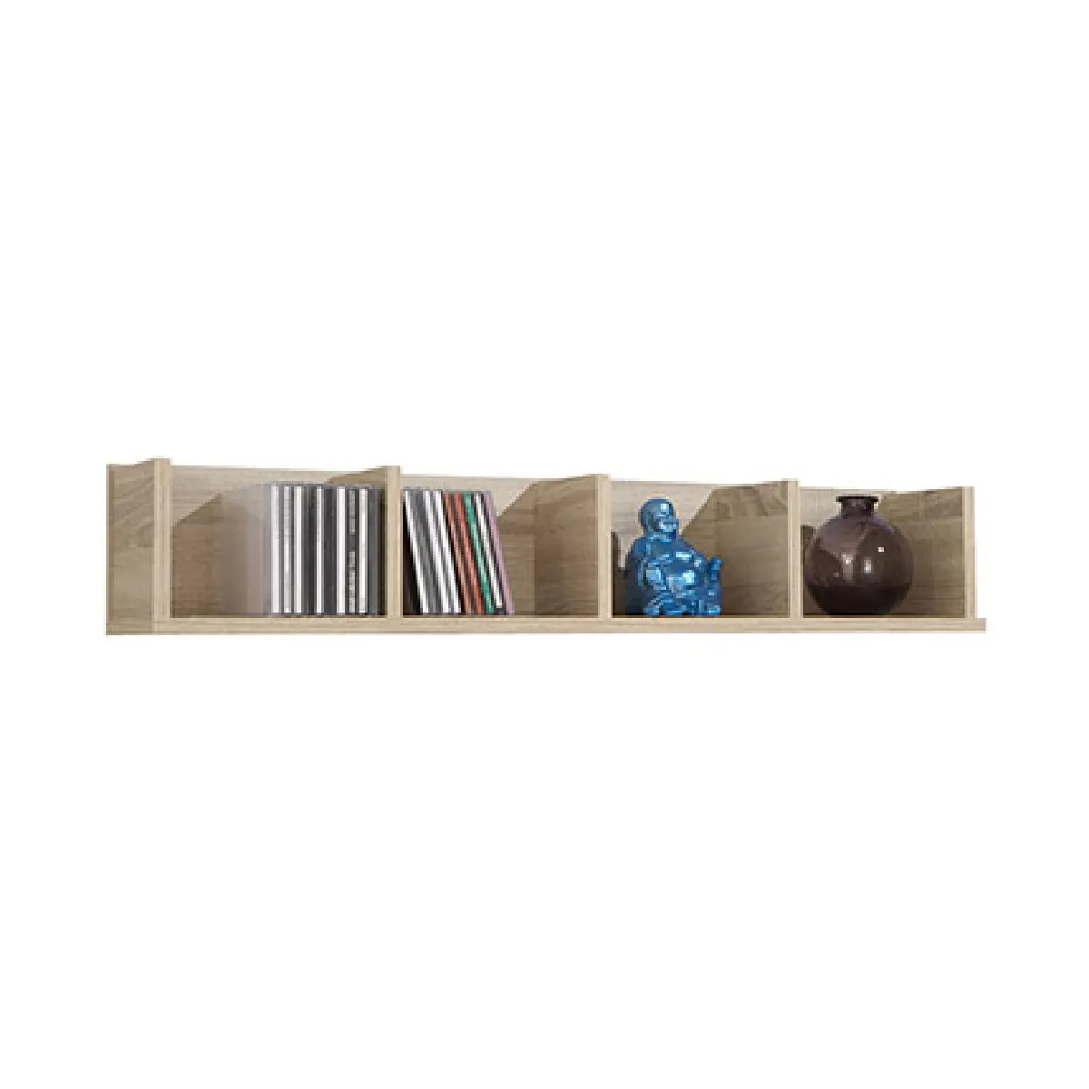 Fmd Étagère Murale Avec 4 Compartiments 92x17x16,5 Cm Chêne