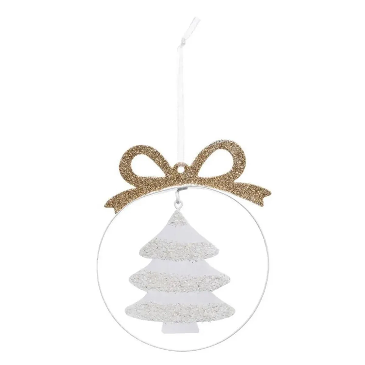 Sujet De Noël Rond Sapin Métal 11 Cm - Feeric Lights & Christmas