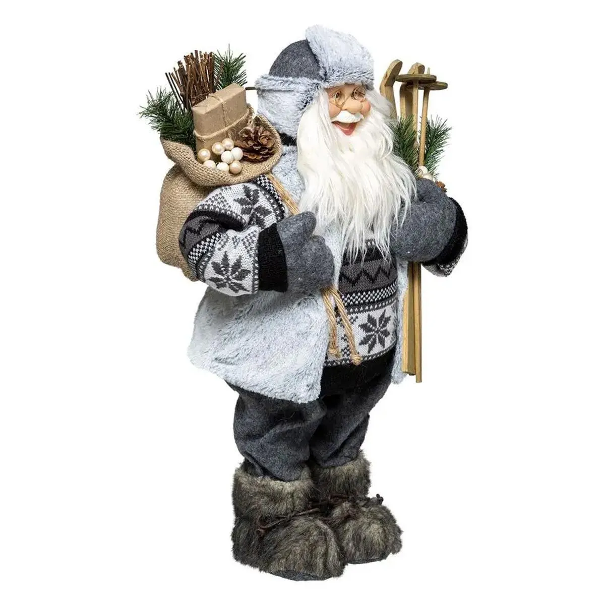 Père Noël Traditionnel Ski 30 Cm - Feeric Lights & Christmas