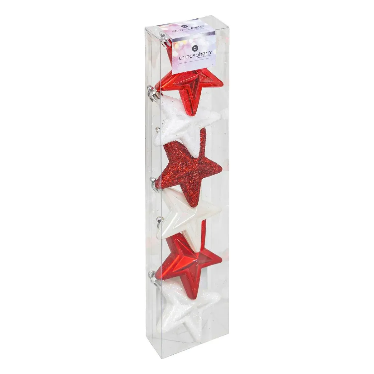Sujet Étoile Plastique X 6 Rouge Blanc - Feeric Lights & Christmas