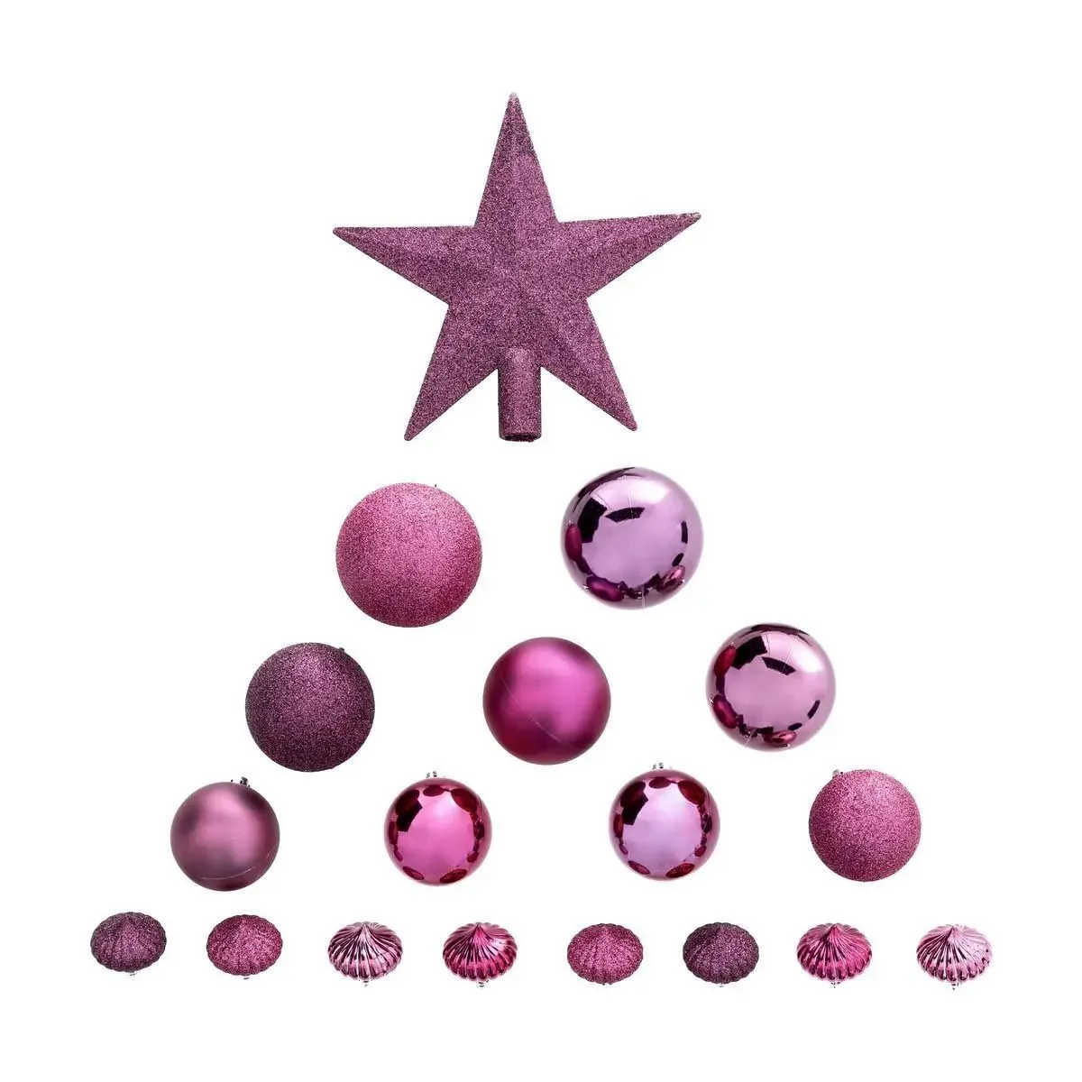 Kit De Sapin "colorama De Noël" 18 Pièces Cassis - Feeric Lights & Christmas