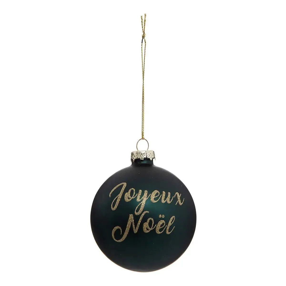 Boule De Noël 80mm Jaune Paillette Vert En Verre - Feeric Lights & Christmas