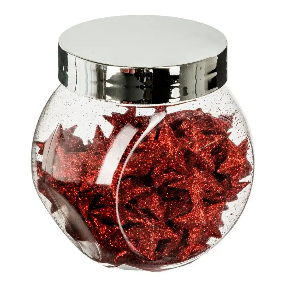 Bocal D'accessoires Déco Pailletées D.2cm Rouge - Feeric Lights & Christmas