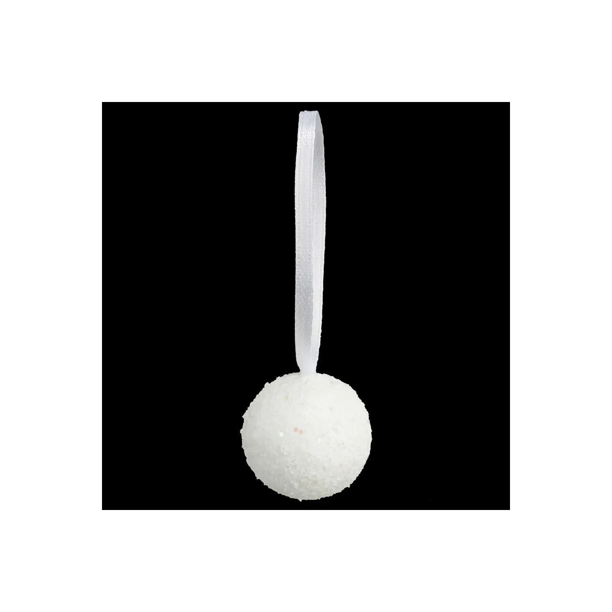 Lot De 10 Boules Pailletées D.6cm Polystyrène Blanc - Feeric Lights & Christmas