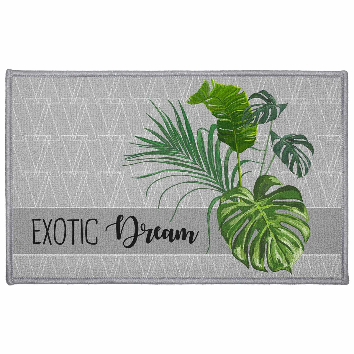 Tapis Déco Rectangulaire "exographic" 50x80cm Gris
