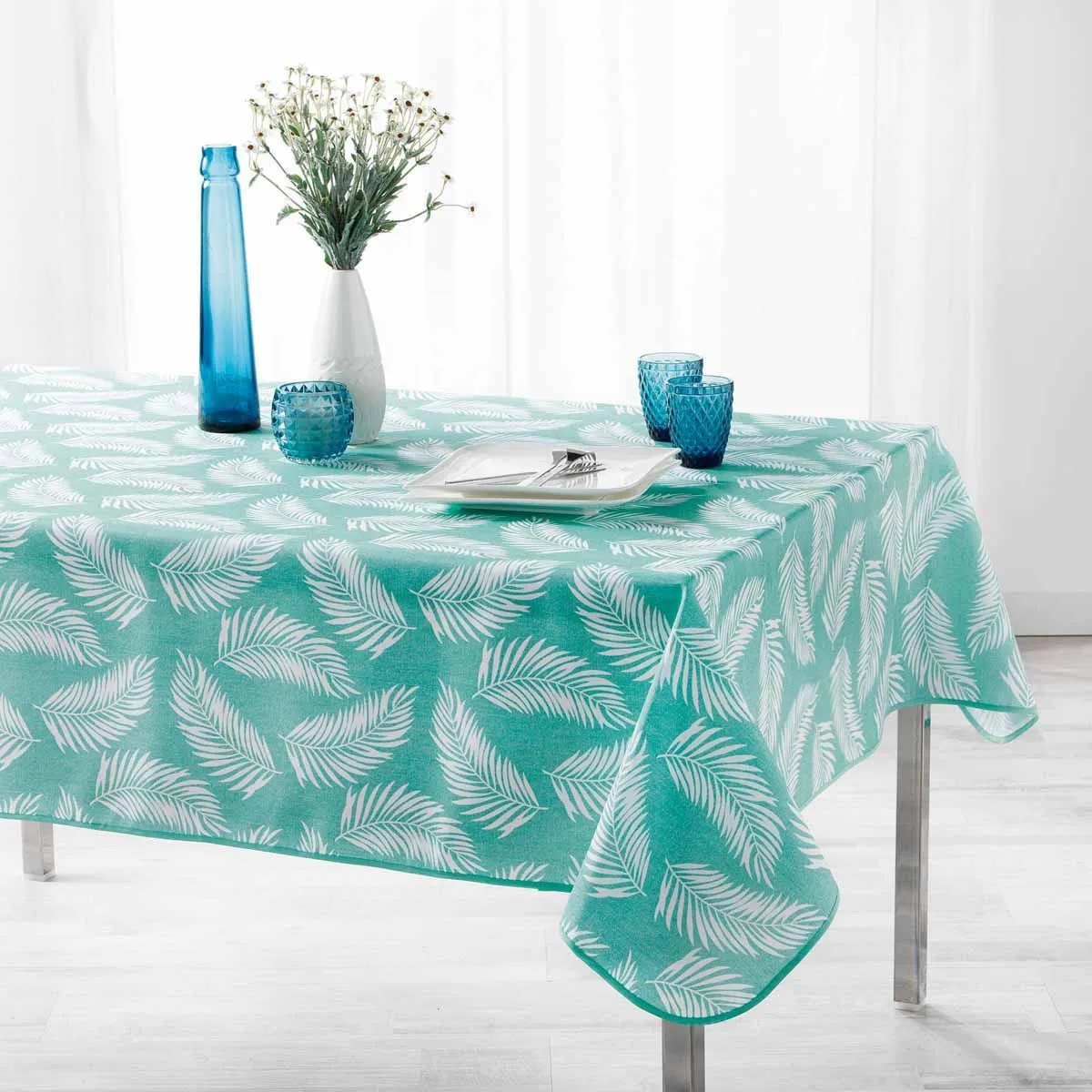 Nappe Déco Imprimée "lifette" 150x240cm Menthe
