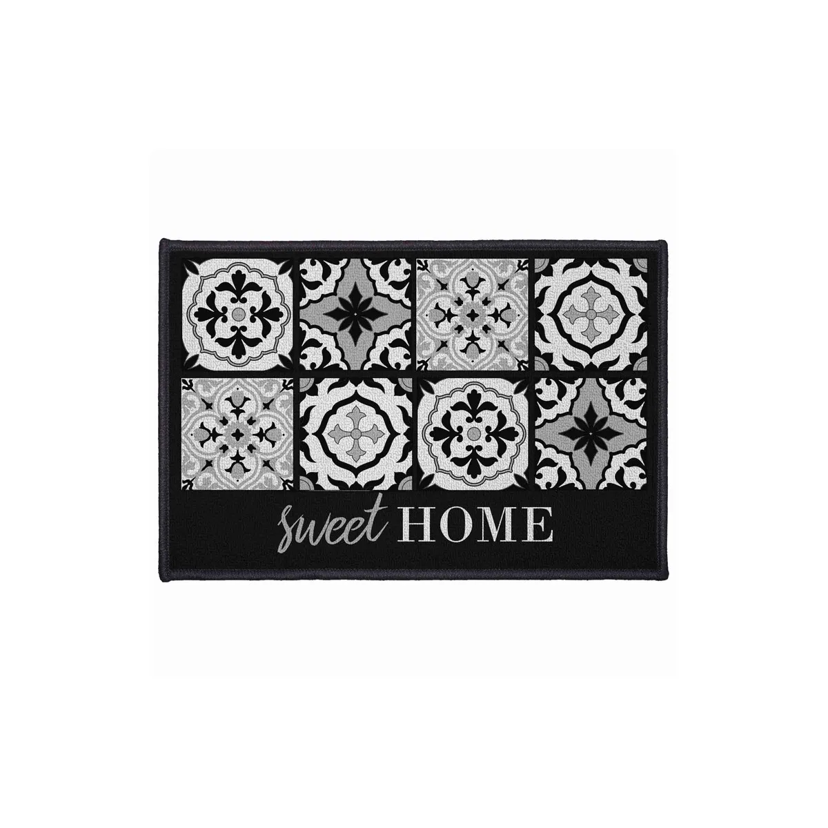 Tapis D'entrée Rectangulaire "alfama" 40x60cm Noir