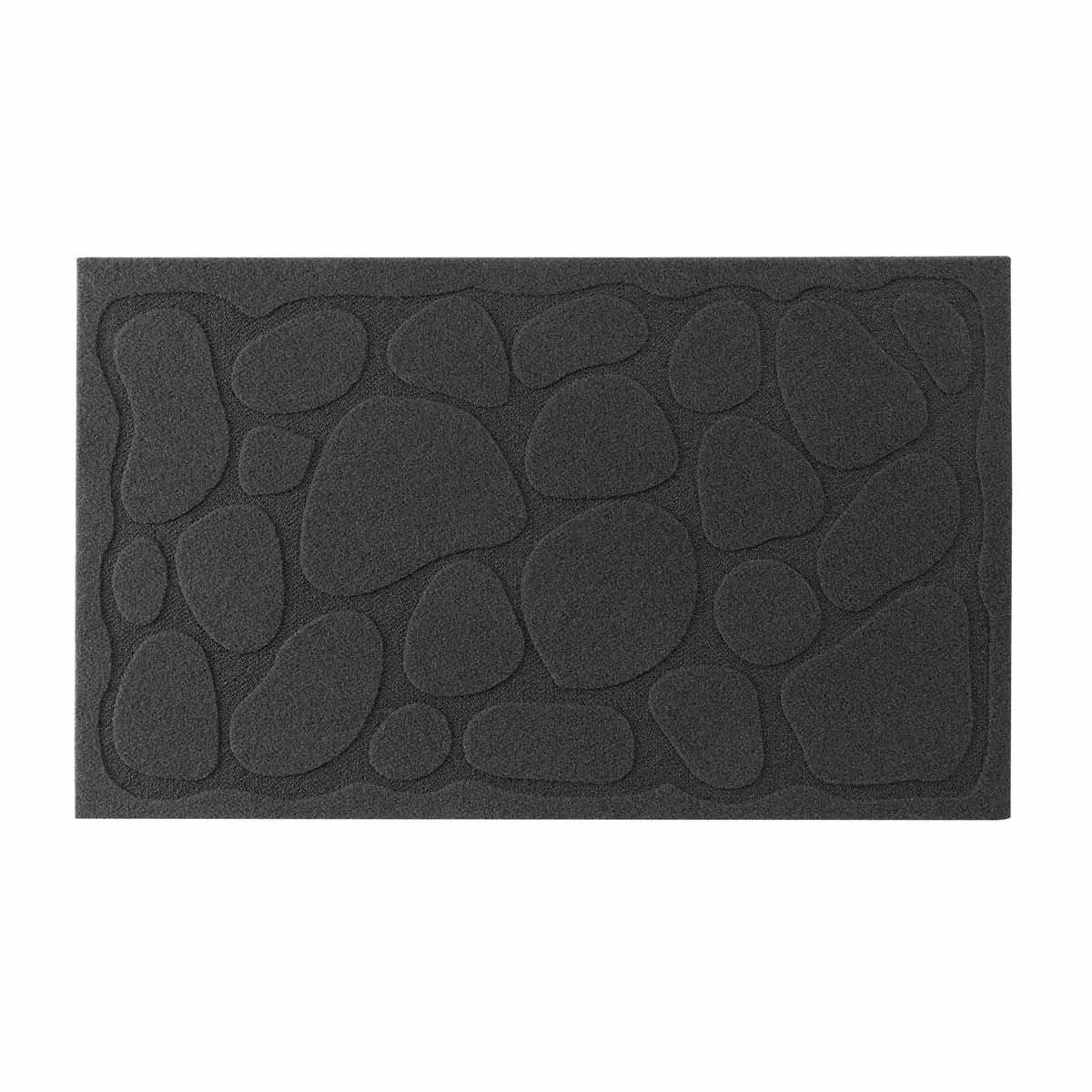 Tapis d'Entrée à Motifs "Graphite" 45x75cm Noir