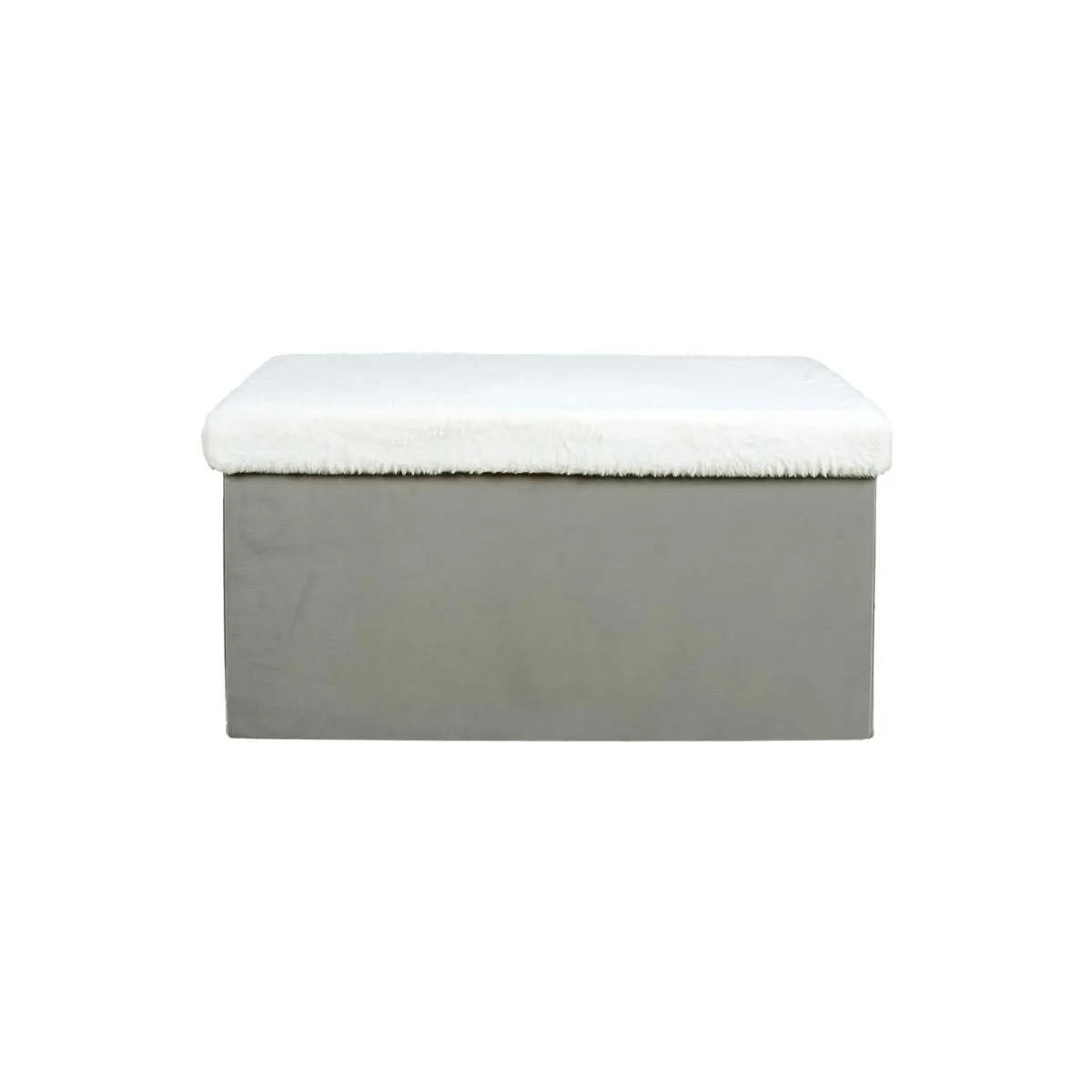 Coffre Banc Pliable - Home Deco Kids - Leo - Imitation Fourrure - Gris