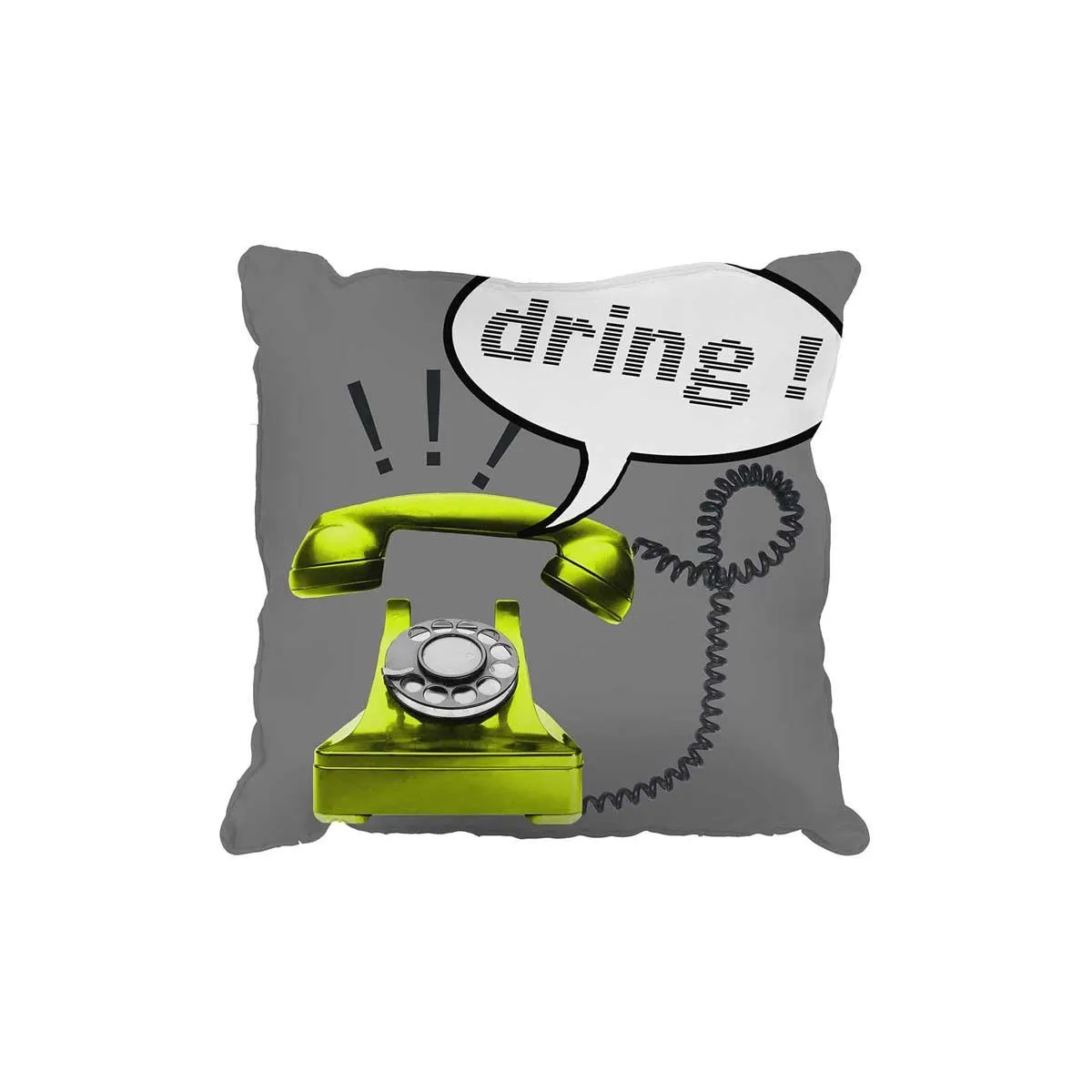 Coussin Déco "phone" 40x40cm Gris